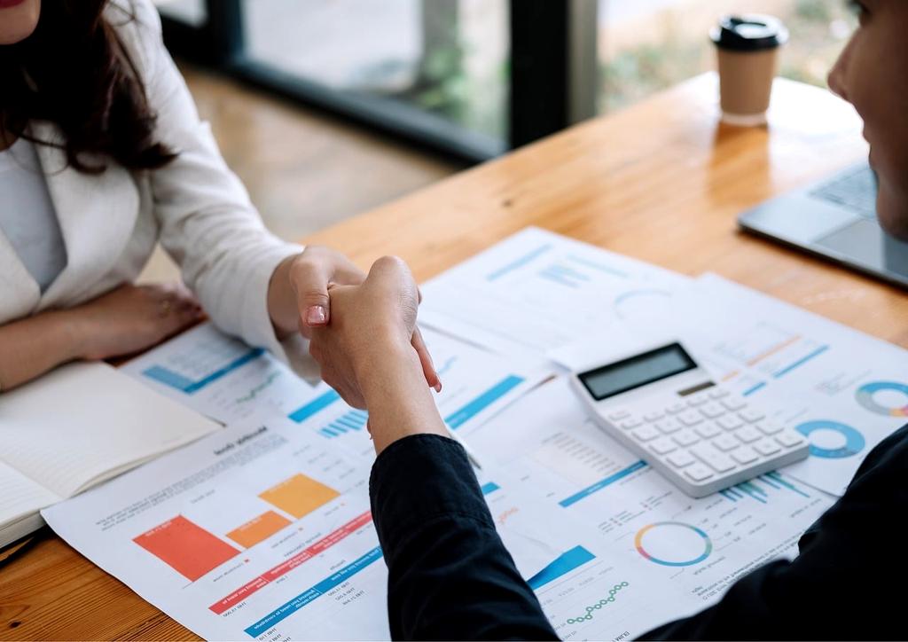 IT consultants discussing strategy with client